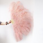 Grand eventail a main pliable en plumes d'autruche grfluffy, accessoires de spectacle sur scne, diffrents ...