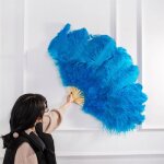 Grand eventail a main pliable en plumes d'autruche grfluffy, accessoires de spectacle sur scne, diffrents ...