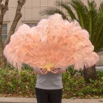 Grand eventail a main pliable en plumes d'autruche grfluffy, accessoires de spectacle sur scne, diffrents ...
