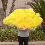 Grand eventail a main pliable en plumes d'autruche grfluffy, accessoires de spectacle sur scne, diffrents ...