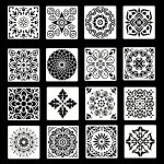 Grand gabarit de dessin rutilisable, 16 pices, mandala, graffiti, pochoirs, 6x6 pouces, c7ab