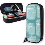 Grand sac  stylos mason jars organisateur sac de papeterie compartiments tui  crayons en cuir sac ...