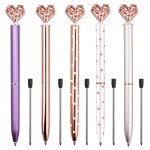 Grand stylo diamant en cristal, stylo en forme de coeur, stylo a bille en mtal, 5 pices, u4ld