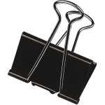 Grandes pinces a reliure noires de 42 mm (lot de 10), pinces m�talliques pliables pour l'organisation ...
