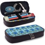Grande trousse en cuir durable avec fermeture eclair pour l'�cole et le bureau motif carte de l'�le au ...