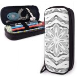 Grande trousse noire a motif floral pour garons et filles - grande trousse a crayons pour etudiants, ...
