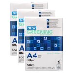 Greening lot de 3 ramettes 500f papier multifonction a4 80g pefc blancheur 146 blanc