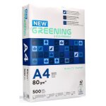 Greening ramette 500f papier multifonction a4 80g pefc blancheur 146 blanc Greening ramette 500f papier multifonction a4 80g pefc blancheur 146 blanc