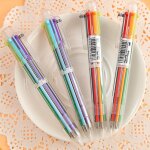 Vente en gros 1 pices stylo a bille six couleurs nouvelle papeterie crative fournitures scolaires stylo ...