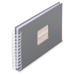 Hama album a spirale  fine art , 24 x 17 cm, 50 pages blanches, gris pierre