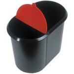 Helit corbeille a papier duo - system, ovale, pe, noir / rouge Helit corbeille a papier duo - system, ovale, pe, noir / rouge