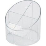 Helit multipot econmy transparent, 4 compartiments, gris