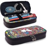 Hello cartoon kitty trousse a crayons en cuir avec fermeture eclair pour l'�cole, le travail et le bureau ...