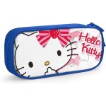 Hello kitty trousse a crayons avec fermeture eclair pour etudiants bleu