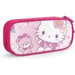 Hello kitty trousse a crayons avec fermeture eclair pour etudiants bleu / rose