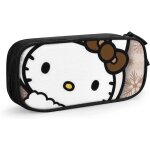 Hello kitty trousse a crayons avec fermeture eclair pour etudiants noir