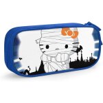 Hello kitty trousse a crayons avec fermeture eclair pour etudiants noir / bleu