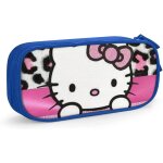 Hello kitty trousse a crayons avec fermeture eclair pour etudiants noir / bleu