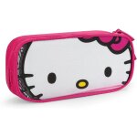 Hello kitty trousse a crayons avec fermeture eclair pour etudiants noir / rose