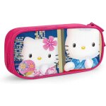 Hello kitty trousse a crayons avec fermeture eclair pour etudiants rose