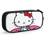 Hello kitty trousse a crayons avec fermeture eclair pour etudiants rose / noir