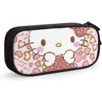Hello kitty trousse a crayons avec fermeture eclair pour etudiants rose / noir