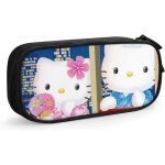 Hello kitty trousse a crayons avec fermeture eclair pour etudiants rose / noir