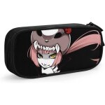 Hello kitty trousse a crayons de grande capacit avec double fermeture eclair rose / noir