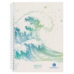 Herlitz greenline bloc - notes spiral� a5 70 feuilles blanc papier quadrill�