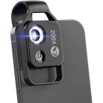 Hilewa mini microscope de poche pour tlphone 200x avec lumire led / clip universel, accessoires de ...