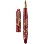 Hongdian n23 stylo plume lapin rouge, longue lame moyenne, bordure dore, design sculpt lapin porte ...
