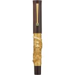 Hongdian n24 stylo plume avec stylet fin dragon dor sculpture stroscopique en bois rouge