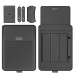 Housse en cuir pour ordinateur portable 3 en 1, housse avec support pour tapis de souris, etui de transport ...
