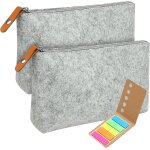 Hthed - lot de 2 trousses en feutre, trousse a crayons, trousse de maquillage, trousse multifonctionnelle ...