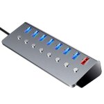 Hub de station d'accueil a 8 ports, s�parateur usb3. 0 avec prolongateur de commutateur ind�pendant avec ...