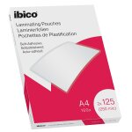 Ibico pack 100 pochettes de plastification a4 250 microns (2x125) auto - adhsif brillant