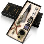 Ihdih - lot de stylos a plumes, stylo de calligraphie, comprend un stylo plume, 2 bouteilles d'encre ...