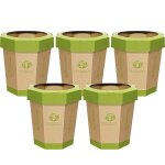 Ijhgv - 5 - pack poubelles en carton (12l) rutilisables, pliables, recyclables, sans plastique - petites ...
