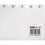 Index alphabtique a - z, din a7 horizontal, bloc de 25 intercalaires pour botes et bacs a fiches, gris ...