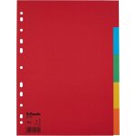 Intercalaires a4 5 touches, rouge / multicolore, carton recyclé, 100199 Intercalaires a4 5 touches, rouge / multicolore, carton recyclé, 100199