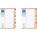 Intercalaires pour a4, k12, 12 intercalaires, onglets �� anneaux, onglets avec impression de chiffres ...