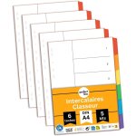 Intercalaires classeur a4 din - a4, 6 - pices, 5 - set, intercalaire a4 en carton, fabriqu en allemagne ...