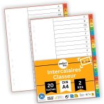 Intercalaires classeur a - z din - a4, 20 - pices, 2 - set, intercalaire a4 en carton, fabriqu en allemagne, ...