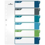 Intercalaires imprimables translucides a4 + 6 onglets - multicolore - 1 pi��ce