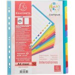 Intercalaires polypro - a4 + - 12 positions - campus - exacompta