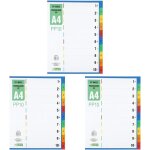 Intercalaires en polypropylne pour classeur a4 pp10 avec 10 intercalaires en polypropylne avec chiffres ...