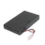 Interrupteur marche / arr�t a deux fils, noir, 8x1. 5v aa, bo�tier avec couvercle, support de batterie ...