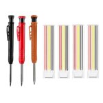 Jeu de crayons de menuisier solide avec fils de recharge, aiguiseur intgr, trou profond, crayon de ...