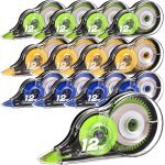 Jexnovashop - 12 pi�ces mini rubans correcteurs, 12m x 5 mm souris correcteur blanc avec capuchon protecteur, ...