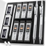 Jexnovashop - 2 pi�ces porte - mines m�tal avec etui, crayon m�canique automatique 0, 5 mm et 0, 7 mm ...